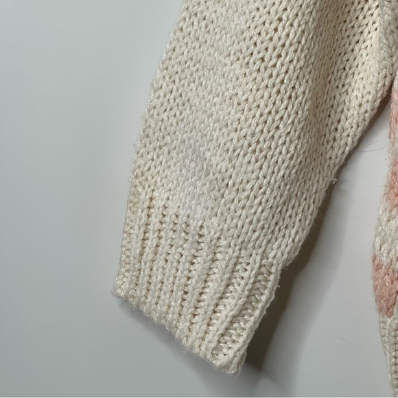 Vintage Distinction Ivory Chunky Hand Knit Crew Neck Sweater Sz L - Picture 4 of 10